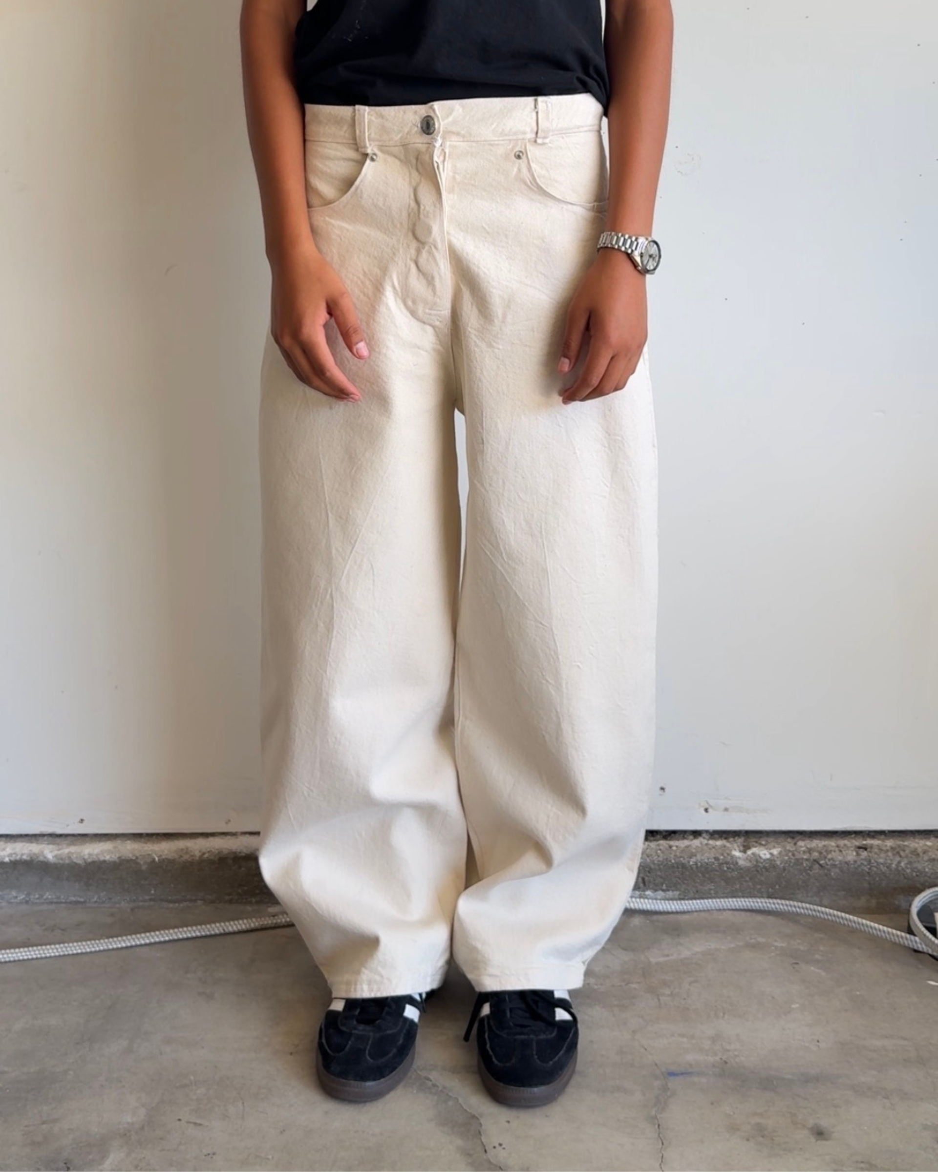 Cream Canvas Trousers