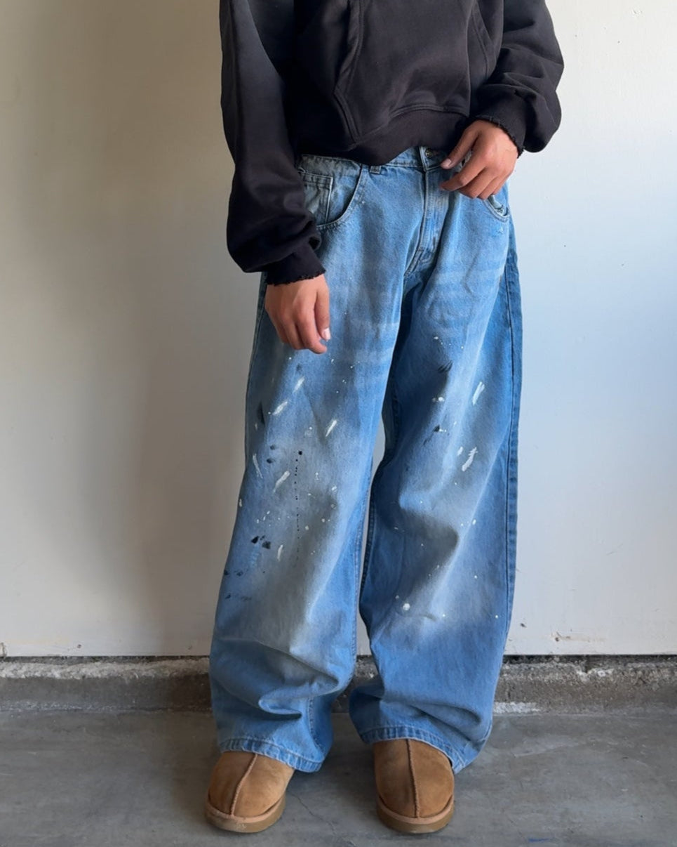 'Painted' Blue Denim