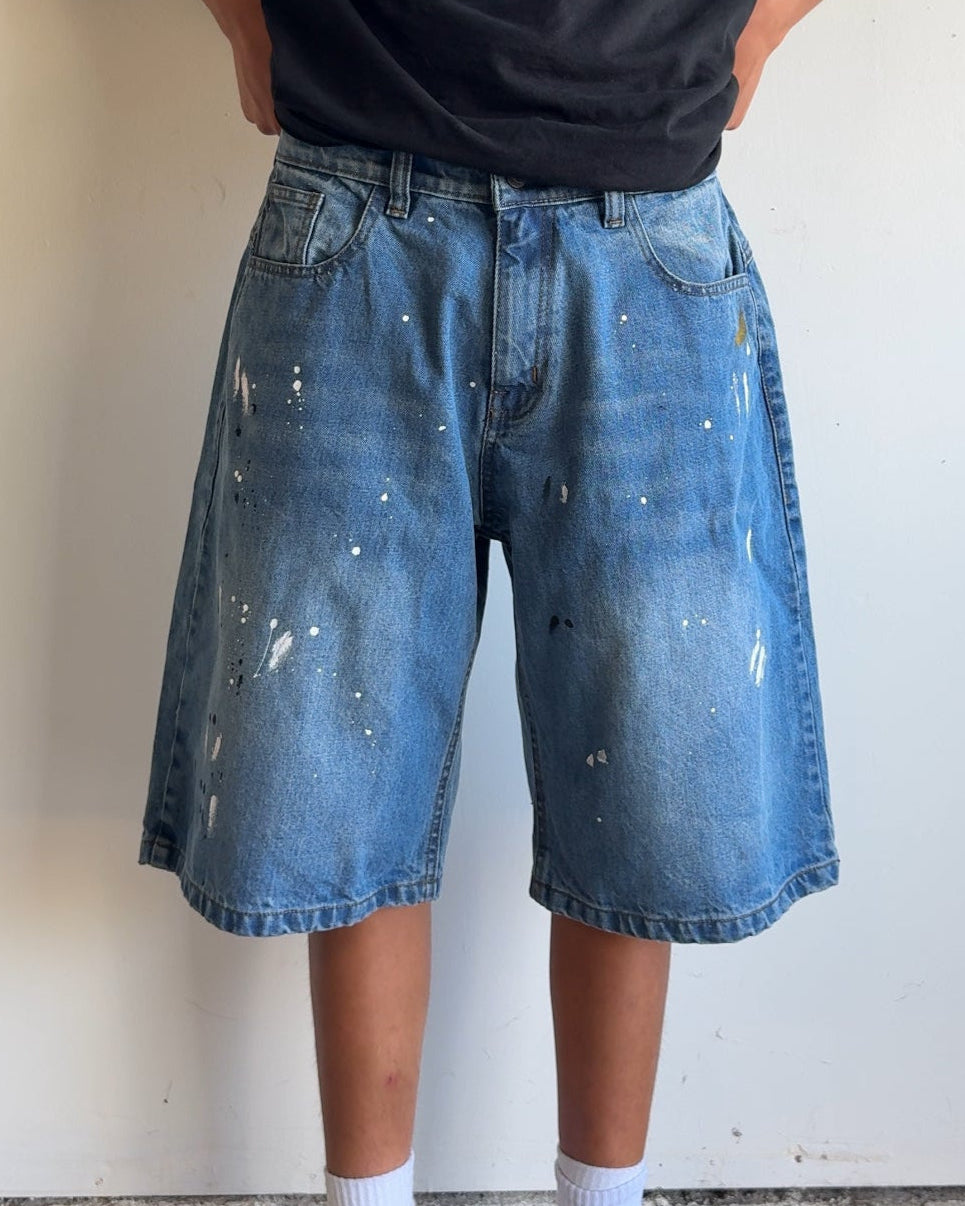 'Painted' Blue Jorts